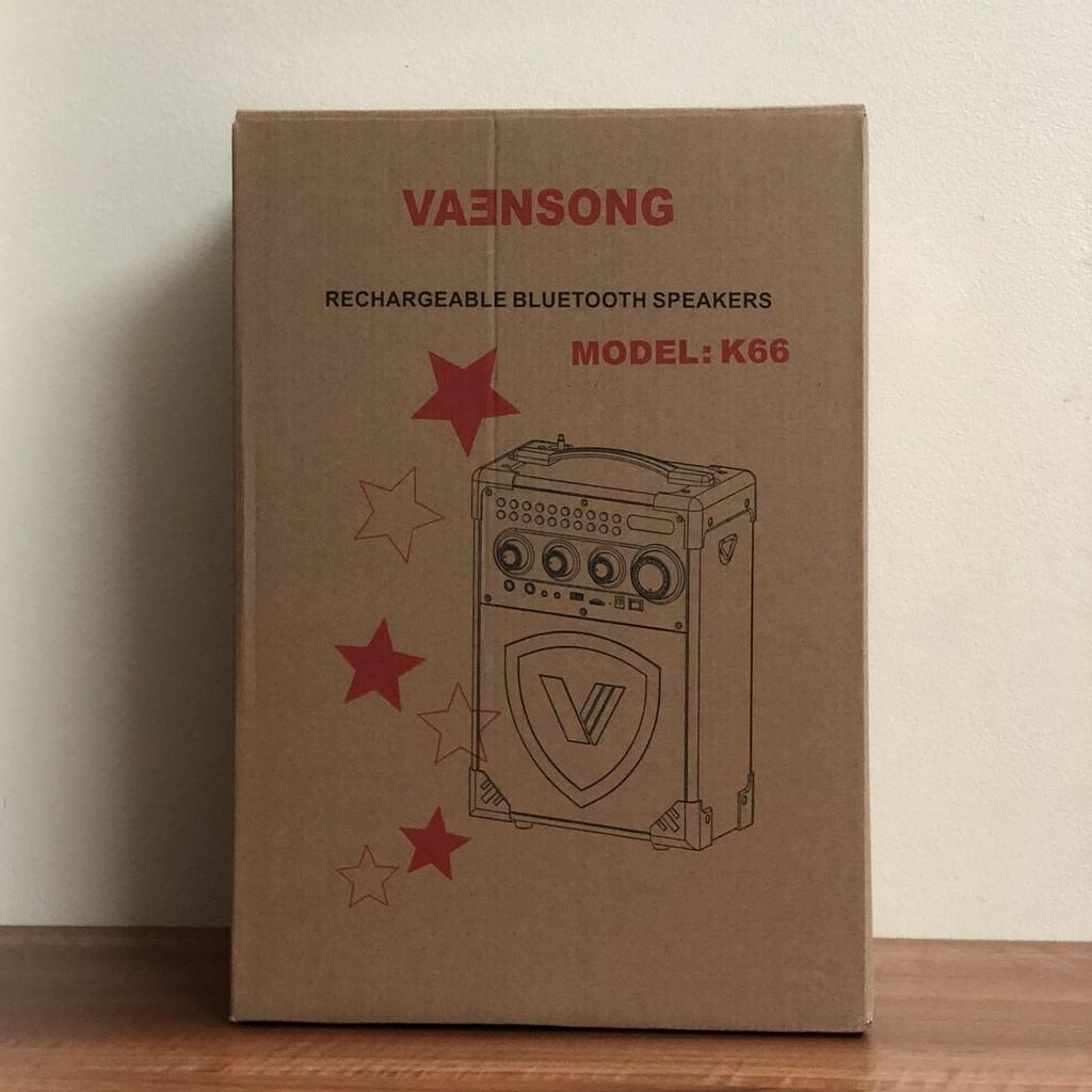 Loa karaoke bluetooth VAENSONG K66 tặng 1 micro không dây