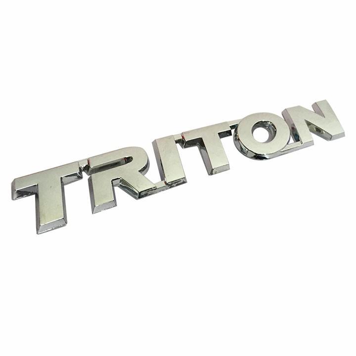 Tem Logo Chữ Nổi Triton Dán Trang Trí Đuôi Xe Mitsubishi Triton