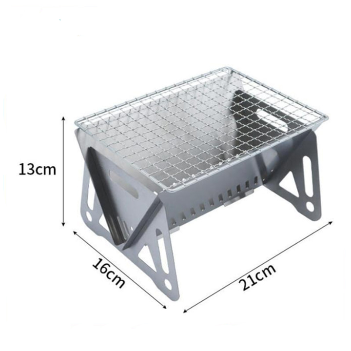 Bếp nướng than hoa gấp gọn - Bếp nướng thịt BBQ Mini bằng thép không gỉ cho cắm trại ngoài trời, Có thể gấp gọn tiện dụng khi đi du lịch