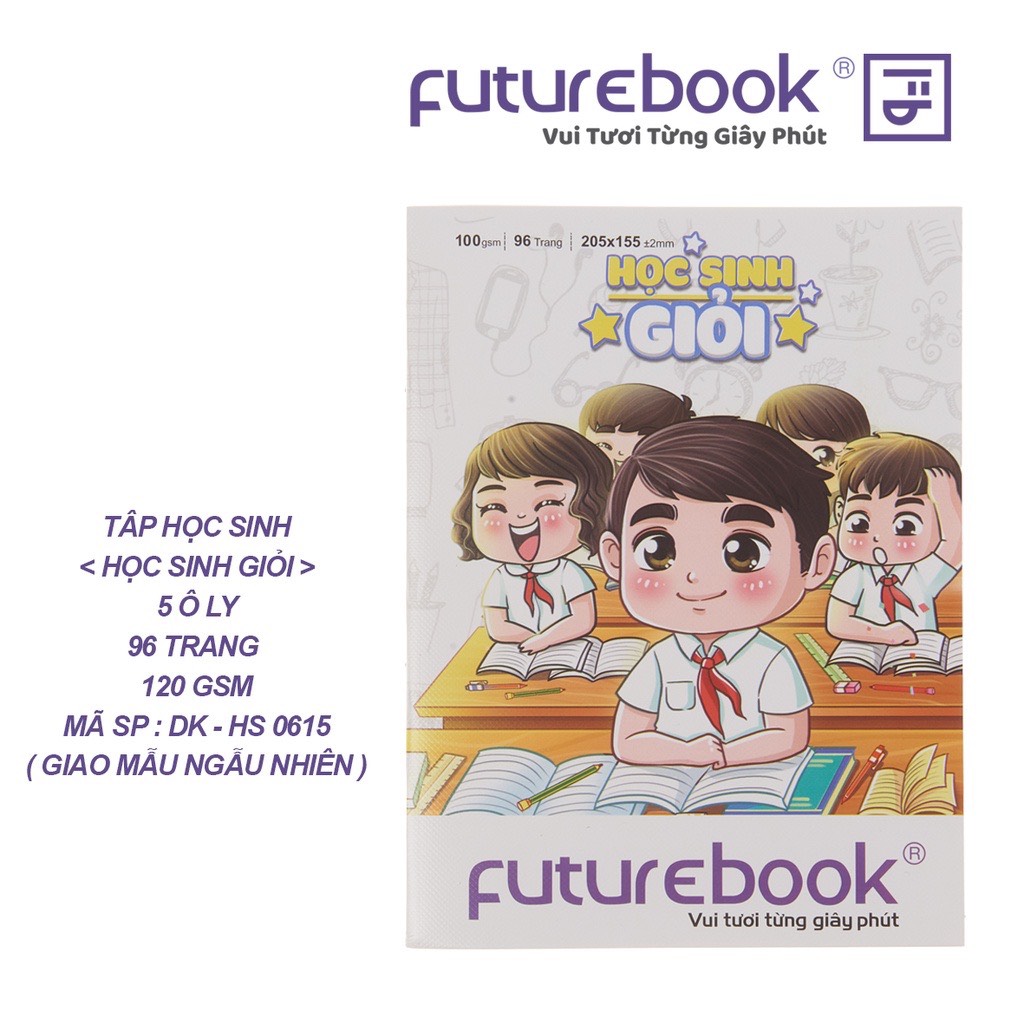 FUTUREBOOK–Tập Học Sinh Giỏi 5 Ô Ly_96 Trang–Định Lượng 100Gsm. Mã Sản Phẩm DK-HS9065 (Giao Ngẫu Nhiên)