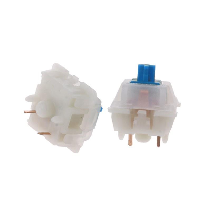 HSV 10Pcs Gateron Switche 5Pin Milky Blue Switch Mechanical Keyboard Gateron MX Switches Transparent Case fit GK61 GK64 GH60