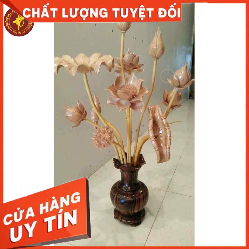 BÌNH HOA SEN GỖ MÍT