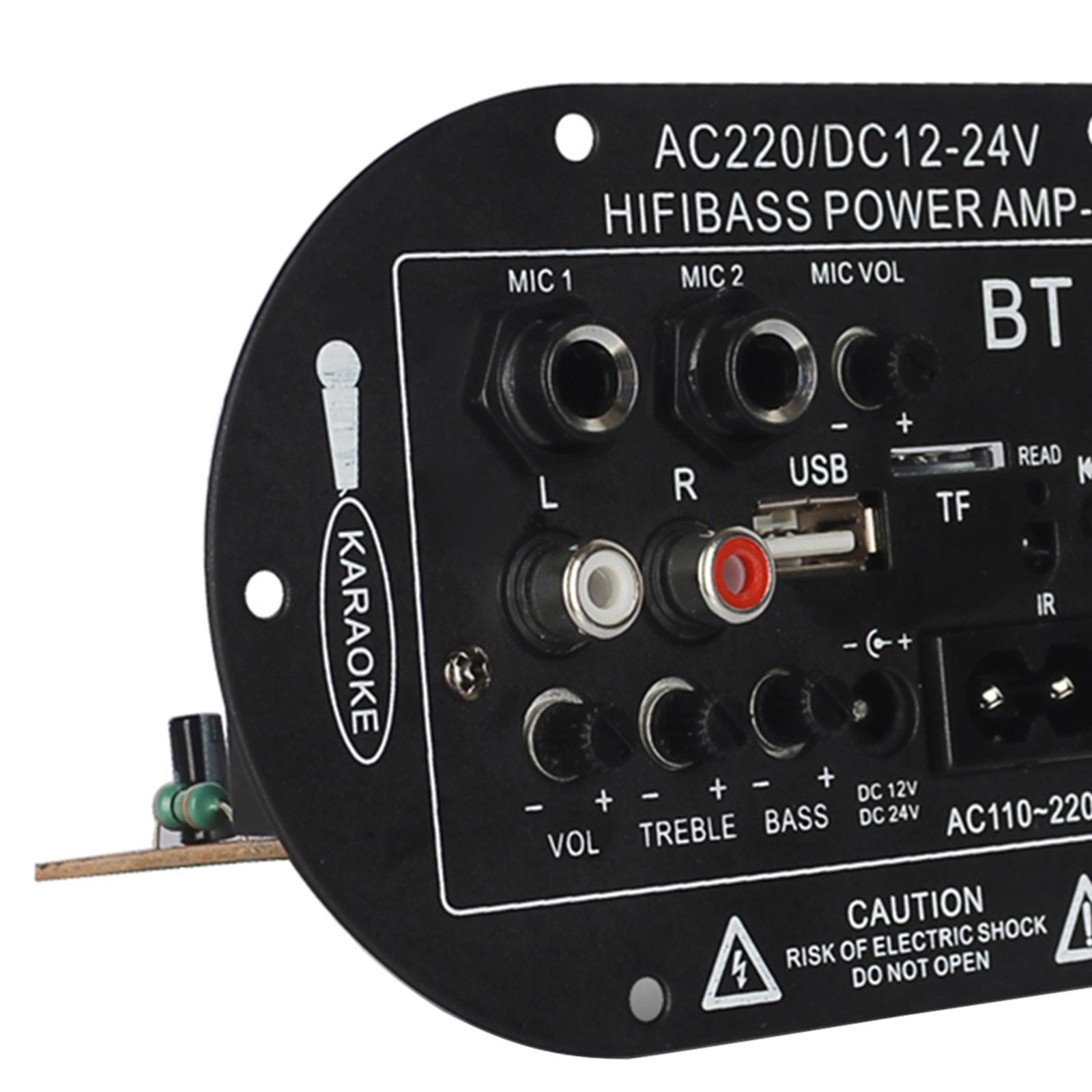 2MIC 8" / 10" Speaker Bluetooth Amplifier Board USB FM Radio TF Subwoofer