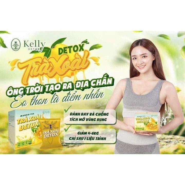 Trà Xoài kelly Detox Hộp 15 gói -  Giúp  Hỗ Trợ Giảm Cân Hiệu Quả - An Toàn - Không Mệt Mỏi