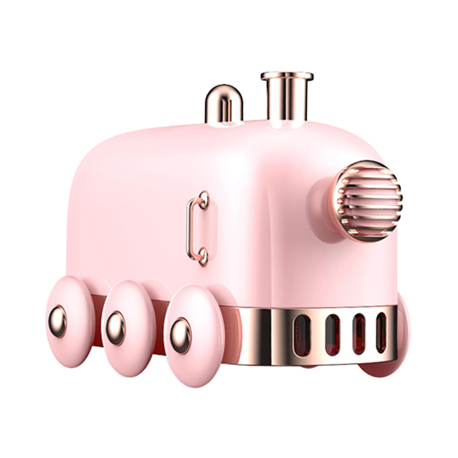 Mini Train USB Humidifier, Desktop Personal Portable Humidifier, Ultra Quiet LED Night Light Function USB Small Diffuser for Office, Bedroom, 300ML