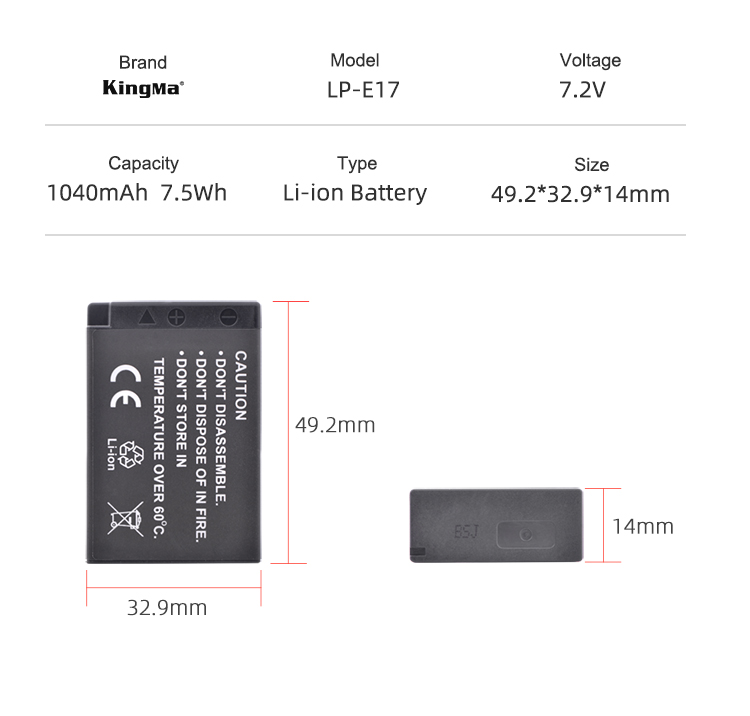 BỘ 1 PIN 1 SẠC ĐÔI VER 3 KINGMA CHO CANON LP-E17 - HÀNG CHÍNH HÃNG