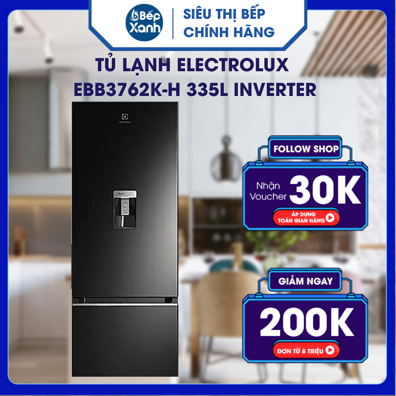 [ Giao Toàn Quốc ] Tủ Lạnh Electrolux EBB3762K-H 335L Inverter - Hàng Chính Hãng