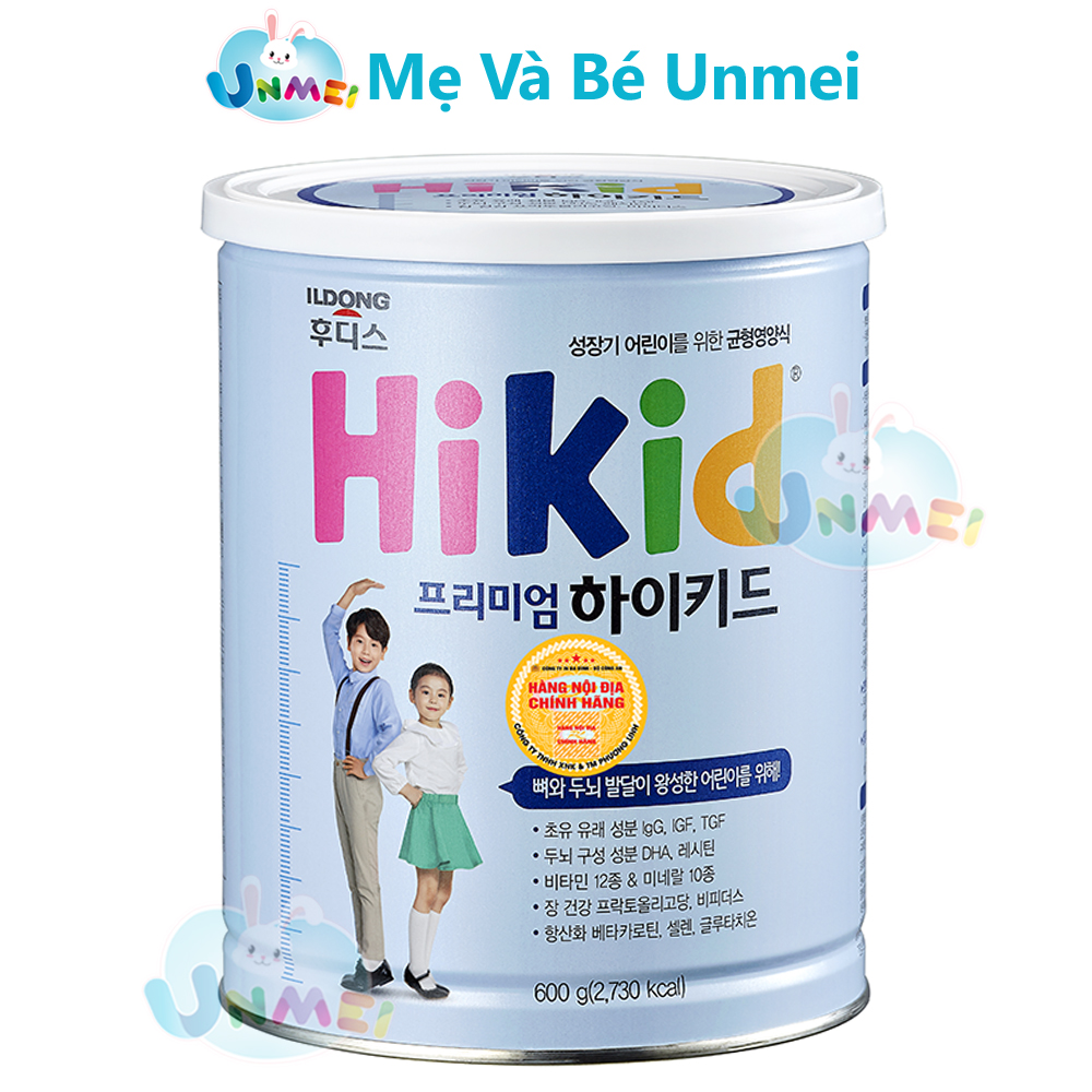 Sữa HIKID Premium Hàn Quốc tăng trưởng chiếu cao tối đa 600g