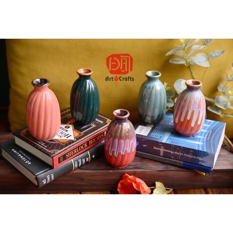 Lọ hoa mini để bàn siêu cute, sứ Bát Tràng. Trang trí kệ treo tường, bàn làm việc, bàn cafe, bàn trà bh21