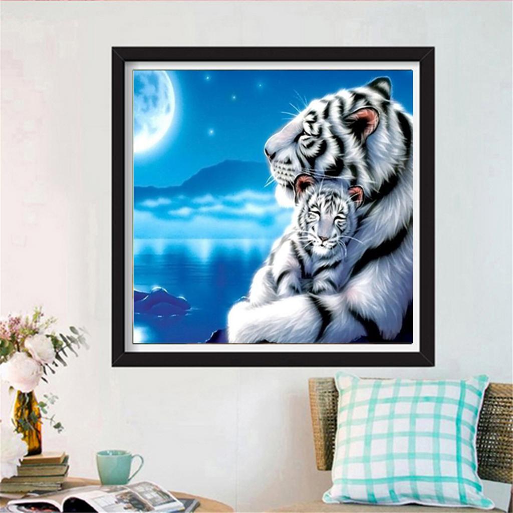 DIY 5D Diamond Painting Embroidery Cross Craft Stitch Home Decoration Arts Crafts 30x30cm - Tiger