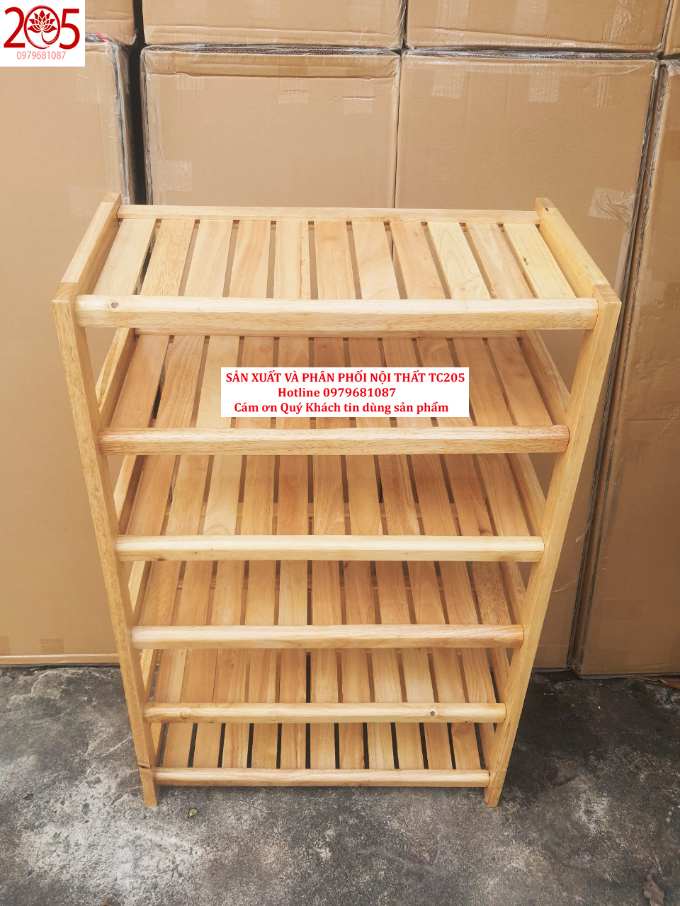 Kệ giày dép gỗ 6 tầng ngang 60