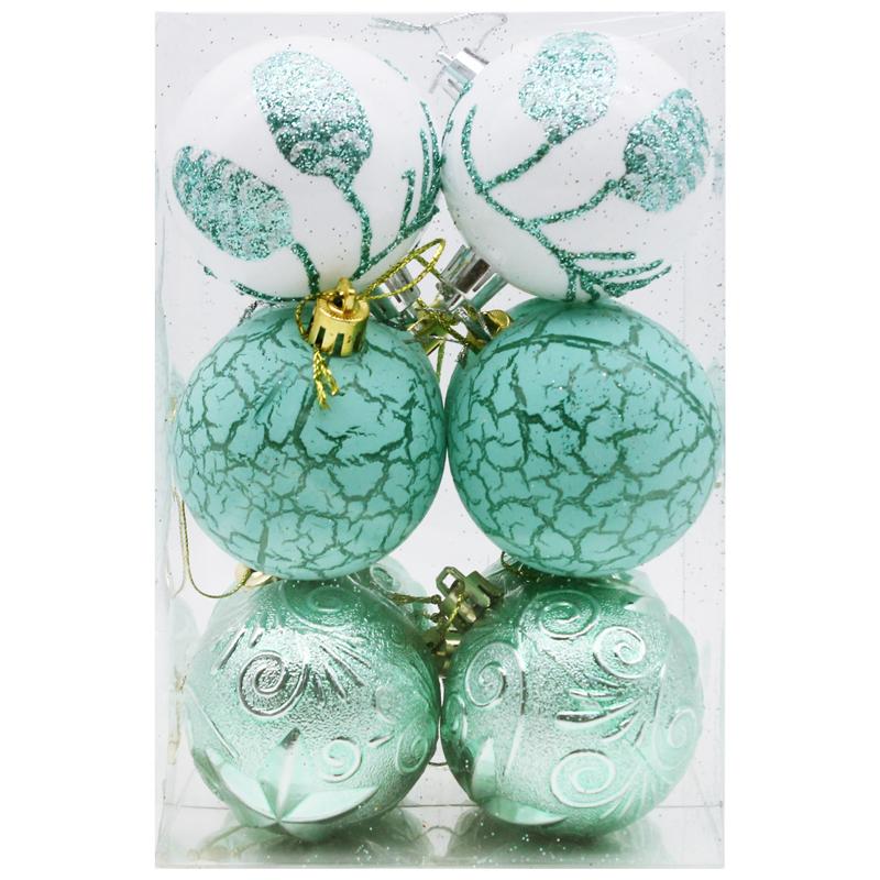 Hộp 12 Trái Châu Trang Trí Giáng Sinh - 6ADCL12-H3/2H - Màu Xanh Mint