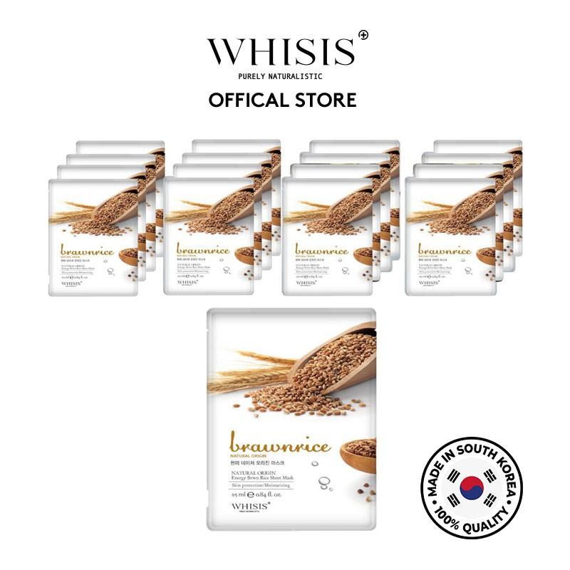 Combo 10 Mặt nạ Gạo lứt Whisis Nature Origin Energy Brownrice Sheet Mask
