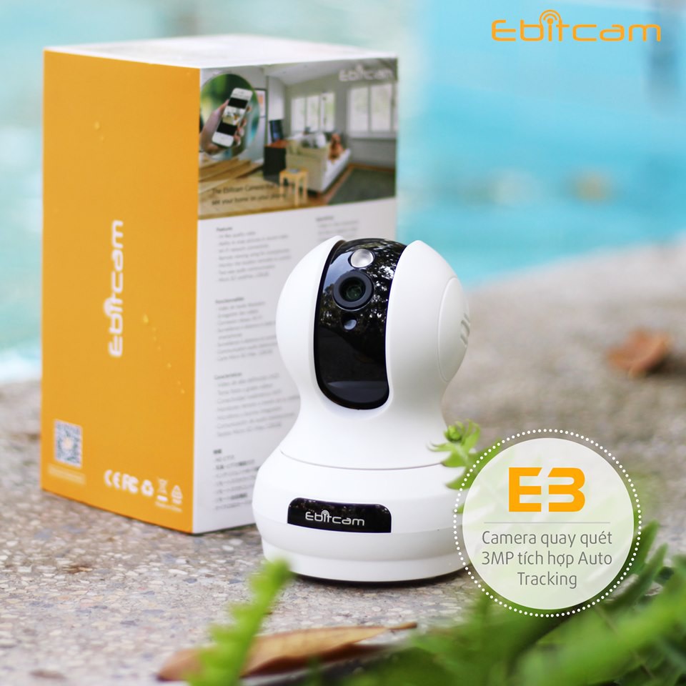Camera Ip Wifi EbitCam E3 ( 2MP)  Full HD 1080P + Thẻ nhớ 32Gb - Hàng nhập khẩu