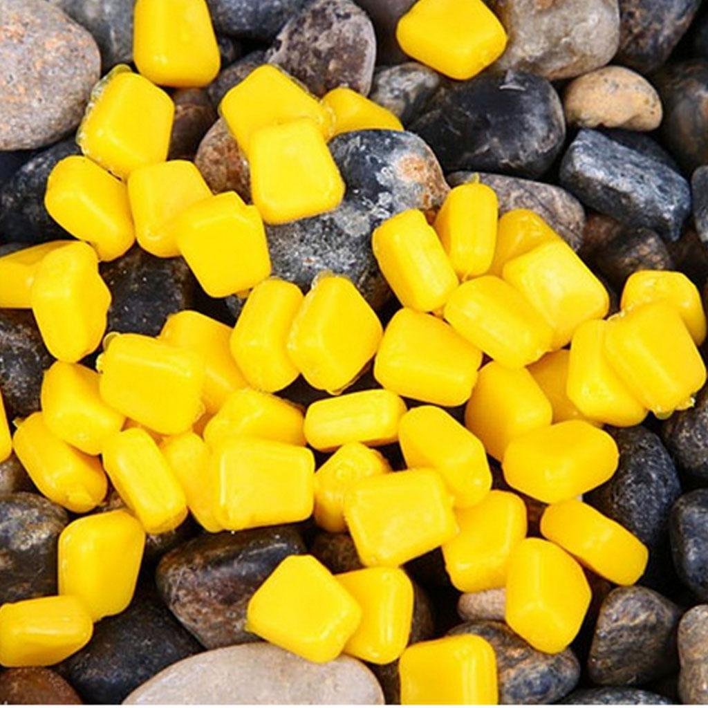 100Pcs Yellow Simulation Soft Baits Corn Carp Fishing Lures Floating Baits Pop-up Bait Fish Tool with Nice Scent