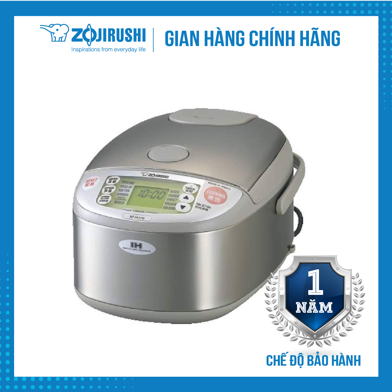 Hình ảnh Nồi cơm điện áp suất cao tần Zojirushi NP-HRQ10-XT 1L, sản xuất tại Nhật, hàng chính hãng