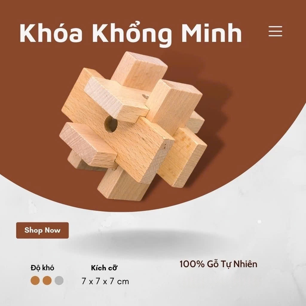 Đồ Chơi Rubik Khóa Khổng Minh - Khóa Lỗ Ban (Nhiều mẫu) BẰNG GỖ