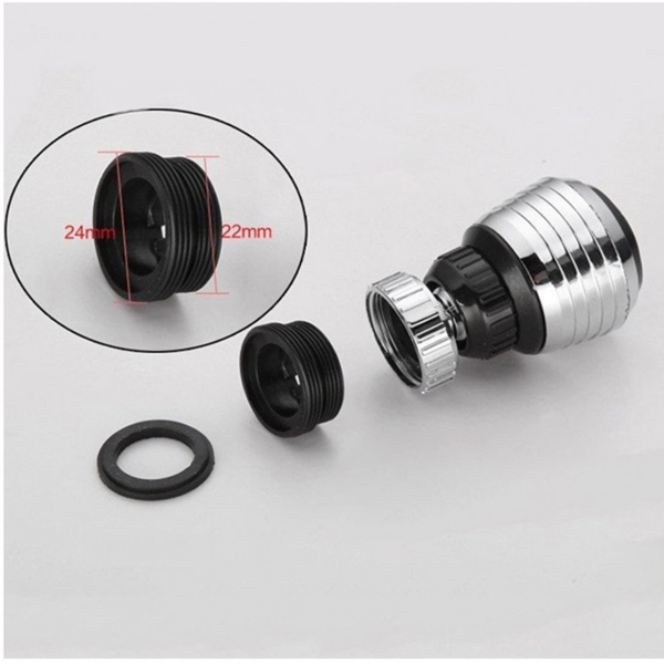 Đầu Vòi Tăng Áp Xoay 360 Độ Rửa Chén Bát 2 Chế Độ