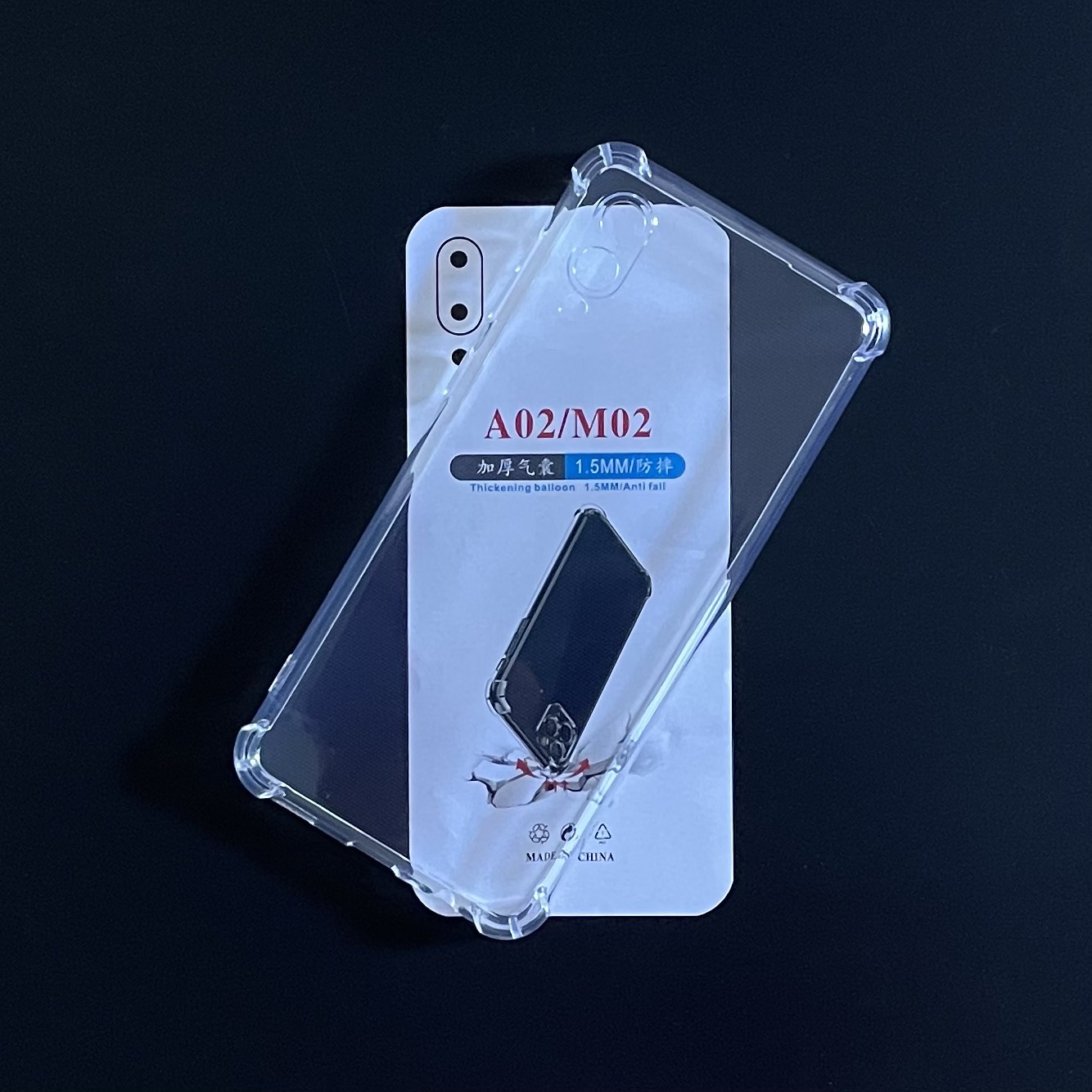 Ốp lưng silicon trong suốt chống sốc 4 cạnh cao cấp cho Samsung Galaxy A02/ M02