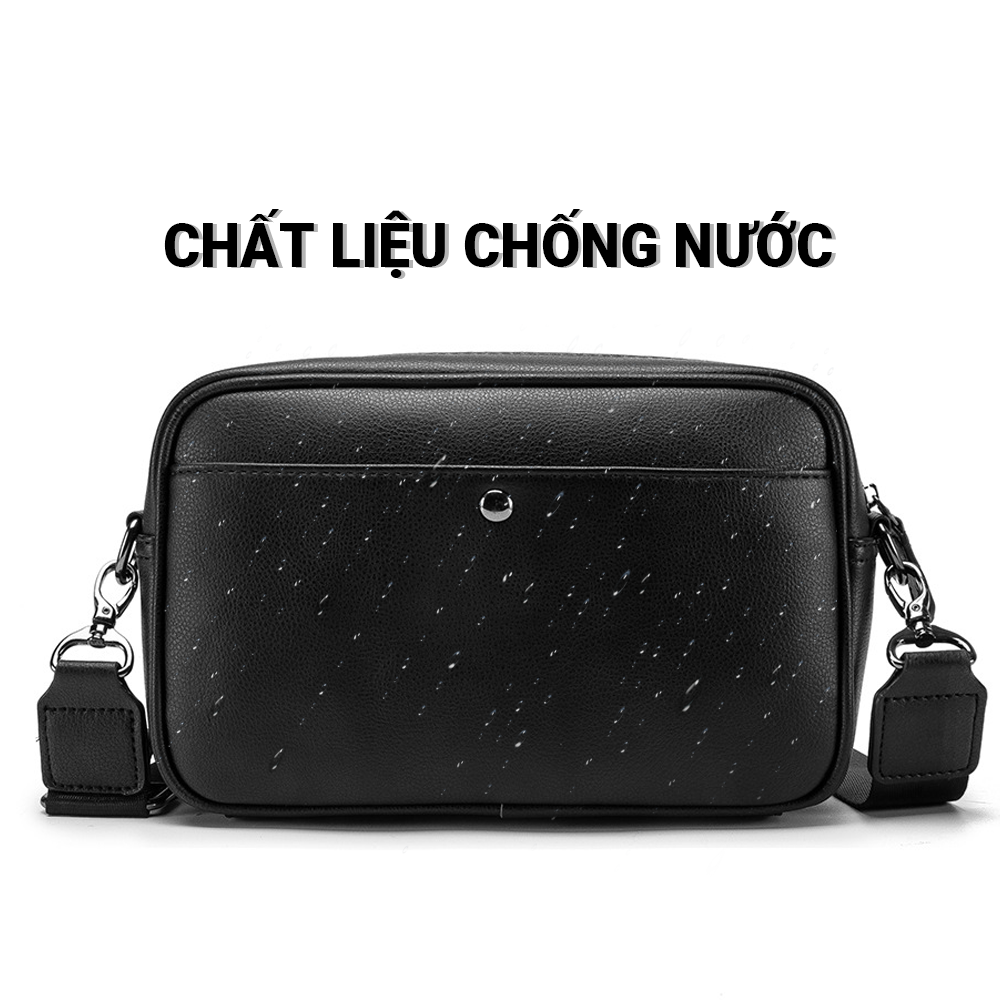 Túi Đeo Chéo Nam Nữ Da Đen Thời Trang Unisex Phong Cách Chất Liệu Cao Cấp Chống Nước Besti - Hàng Chính Hãng