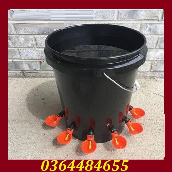 Combo 5 máng uống nước cho gà-núm uống cho gà-máng uống màu đỏ tự động