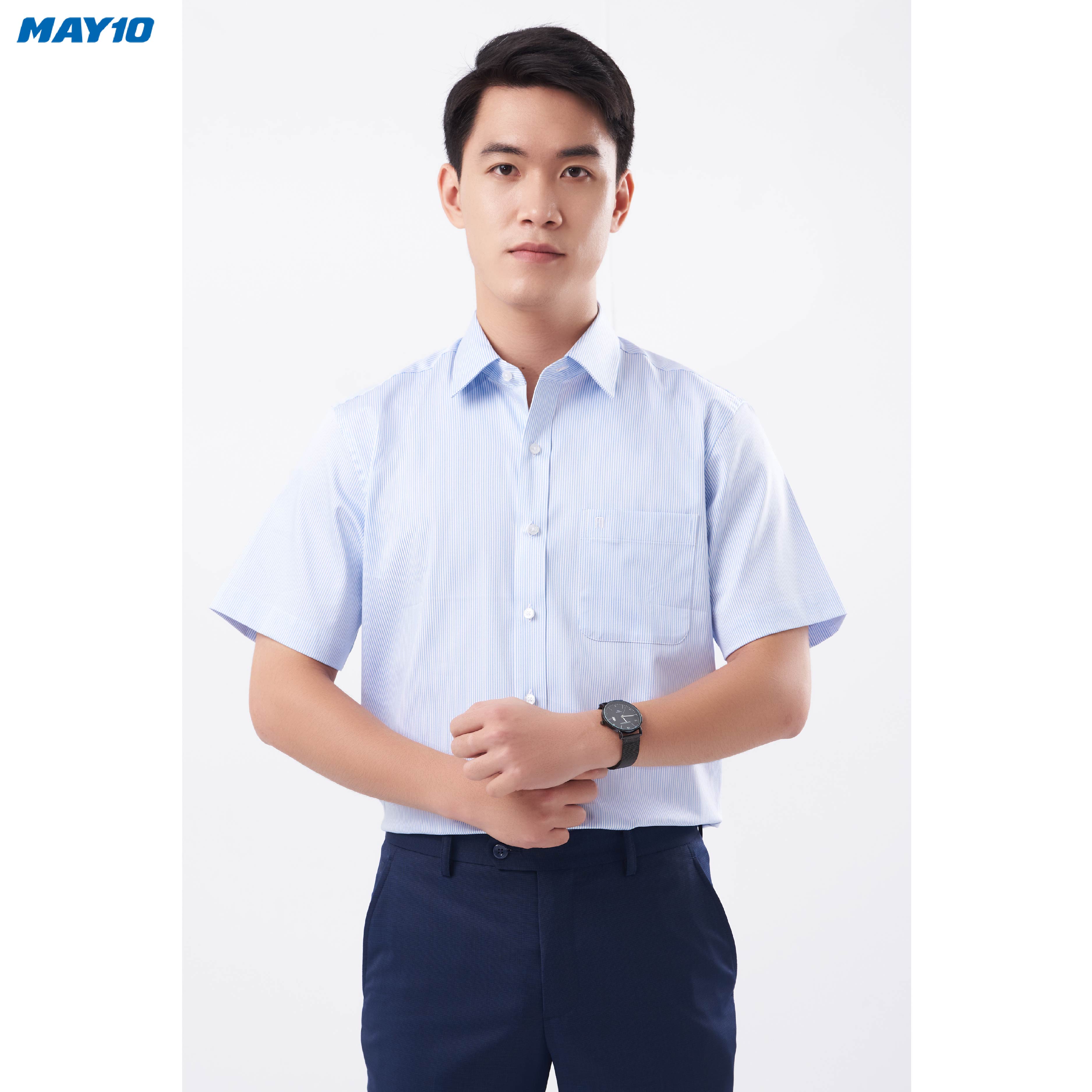 Áo sơ mi nam cộc tay May 10 form Regular mã 010121029 222