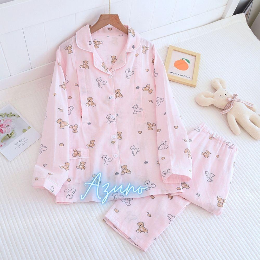 Bộ Đồ Bầu, Pijama Mặc Sau Sinh Cho Mẹ AZ61 Chất Liệu Xô Nhật Mặc Hè Thu Có Khe Mở Cho Con Bú Và Chun Chỉnh Bụng