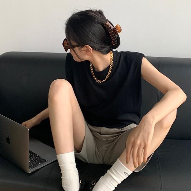 Áo thun đôn vai Hàn Quốc basic Trắng + Đen đơn giản phom đẹp Freesize