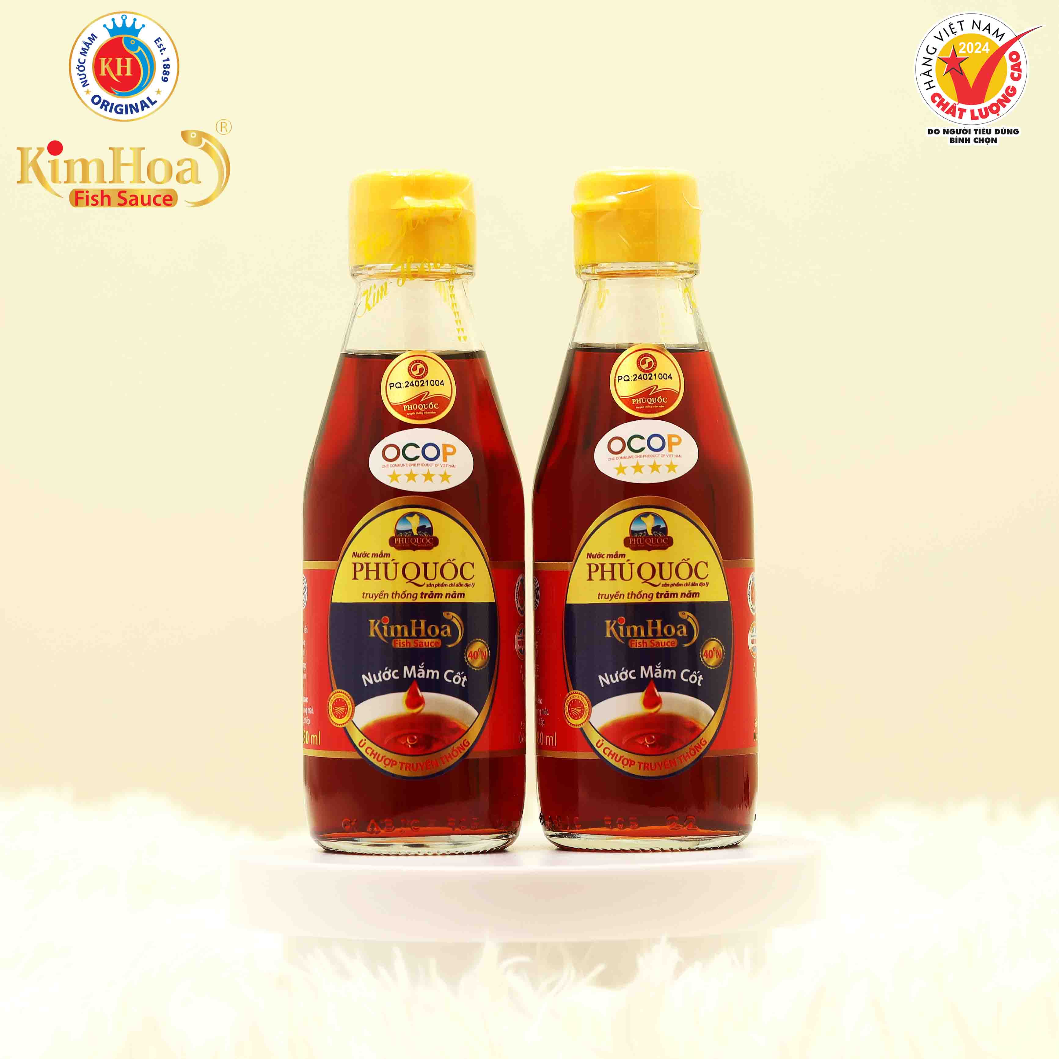 Nước mắm cốt Kim Hoa Phú Quốc 40 Đạm chai 180ml