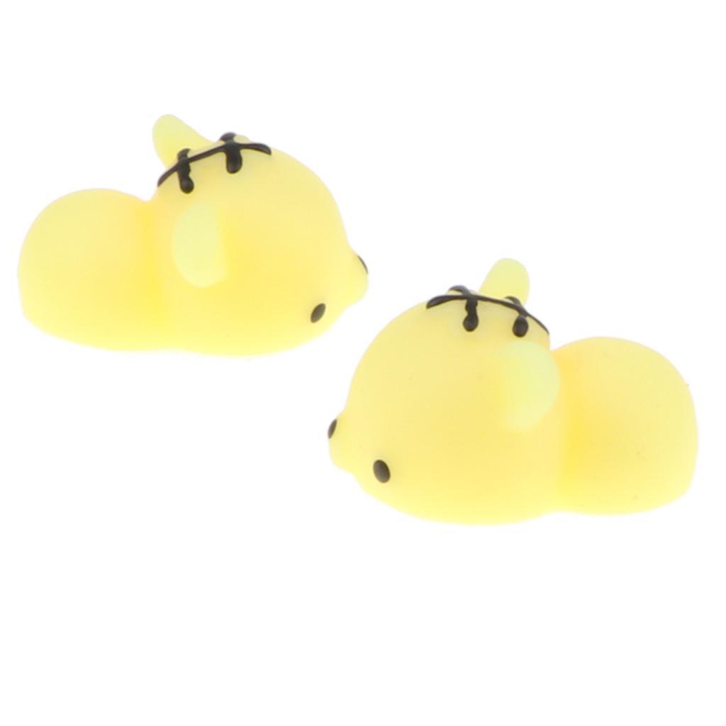 2 Pack Squishy Soft Slow Rising Squishes TPR Stress Relief Small Tiger Toy