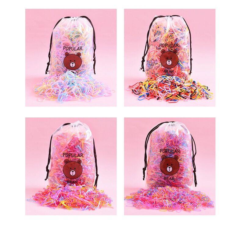 Túi chun Cột Tóc bé gái 4000 Sợi Nhiều Màu Bao Gấu Dễ Thương cho bé gái-Túi dây cột tóc nhiều màu KIDS GENZ
