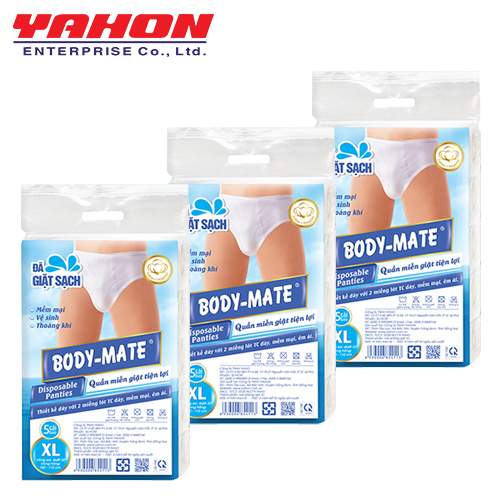 Combo 3 Bao Quần Lót Miễn Giặt BODY-MATE Nam, 5 Cái/Bao