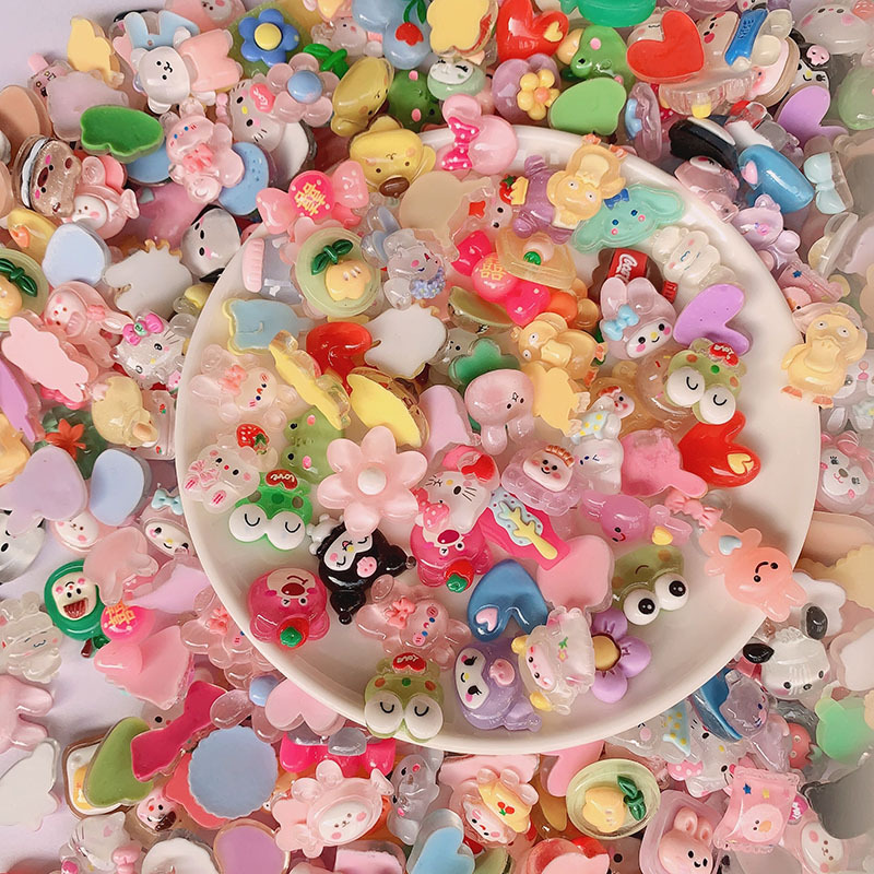  Charm Decor Bubble Mart Skullpanda Cry Baby Labubu Dạ Quang Dễ Thương Phụ Kiện Sticker Capybara Sanrio Kuromi