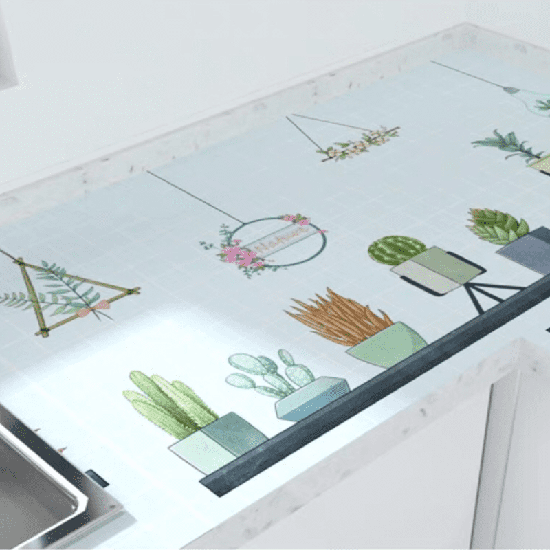 Decal dán bếp tráng nhôm dây treo vườn hoa khổ 60cm