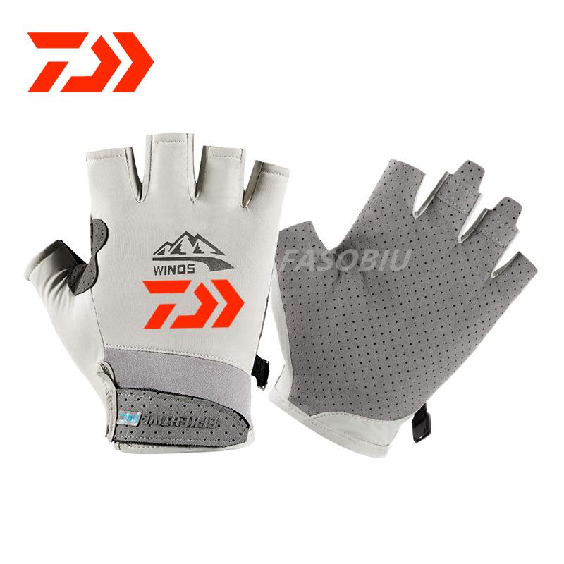 Mới Daiwa Găng Tay Câu Cá Thể Thao Thoáng Găng Tay Câu Cá Thoáng Khí Săn Bắn Chống Trơn Trượt Khi Đi Cắm Trại Đi Xe Đạp Ngón Tay Găng Tay Thể Thao