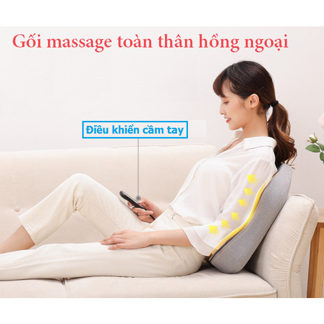 Gối Massage Toàn Thân Hồng Ngoại VISPO VP-G21D - Gối Mát Xa Cổ, Vai, Lưng Giảm Đau Mỏi Cơ Thể, Phù Hợp Sử Dụng Tại Nhà, Văn Phòng Hay Trên Ô tô