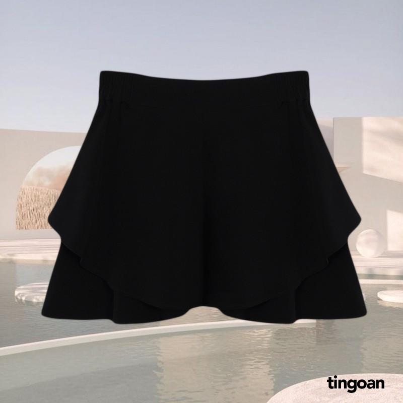 Quần váy xoè 2 tầng chun co giãn đen tingoan NORTHIE SKORT