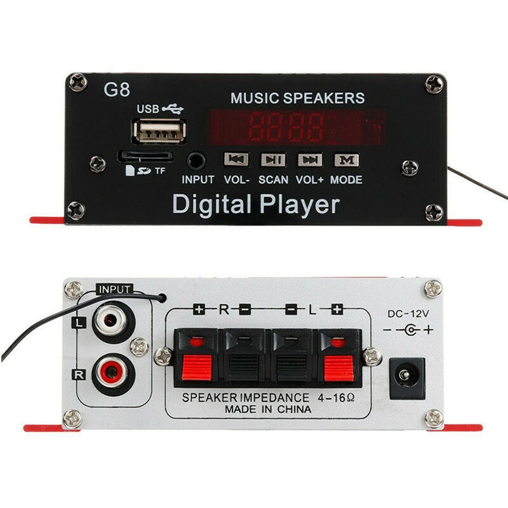 2x G8 200W Bluetooth Audio 2 Channel Amplifier Hi-Fi Integrated Amp 2.0 CH