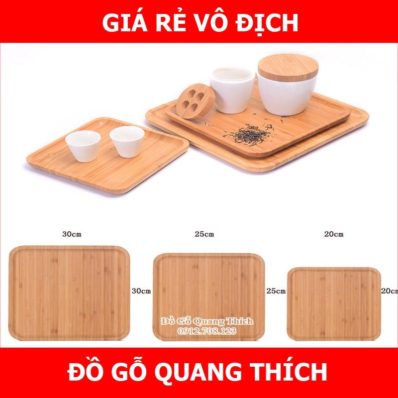 Khay đựng đồ ăn bằng gỗ hình vuông, khay gỗ trang trí, đĩa gỗ chụp ảnh decor