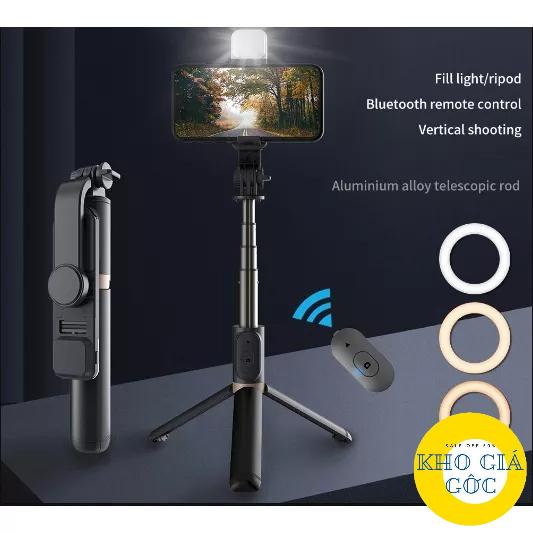 Gậy chụp ảnh 3 chân, gậy tự sướng có đèn led trợ sáng bluetooth điều khiển từ xa xoay nhiều góc độ