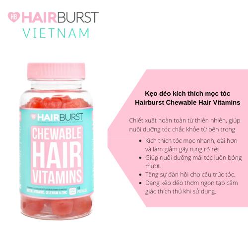 Kẹo dẻo vitamin chăm sóc, kích thích mọc tóc Hairburst Chewable Hair Vitamins 60 viên