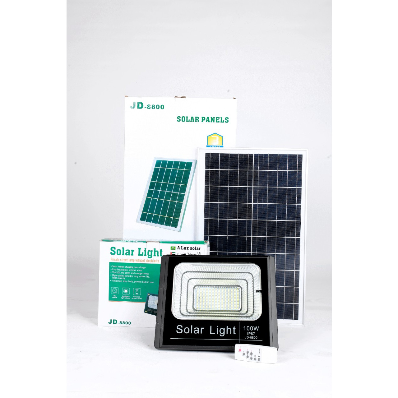 Đèn LED pha năng lượng mặt trời Tcare JD-8800 – 100W