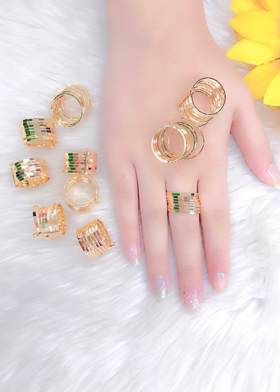 Nhẫn nữ ximen trơn mạ vàng 18k mã EK3094