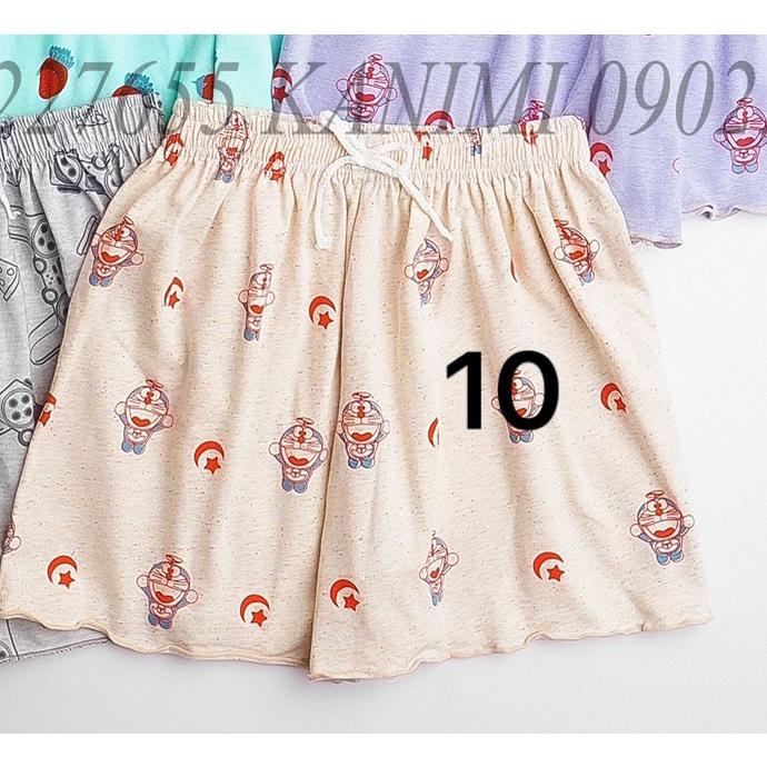 Quần đùi nữ mặc ở nhà KANIMI - Quần short nữ mặc đi ngủ, quần cộc cạp chun chất cotton hoạ tiết hoạt hình