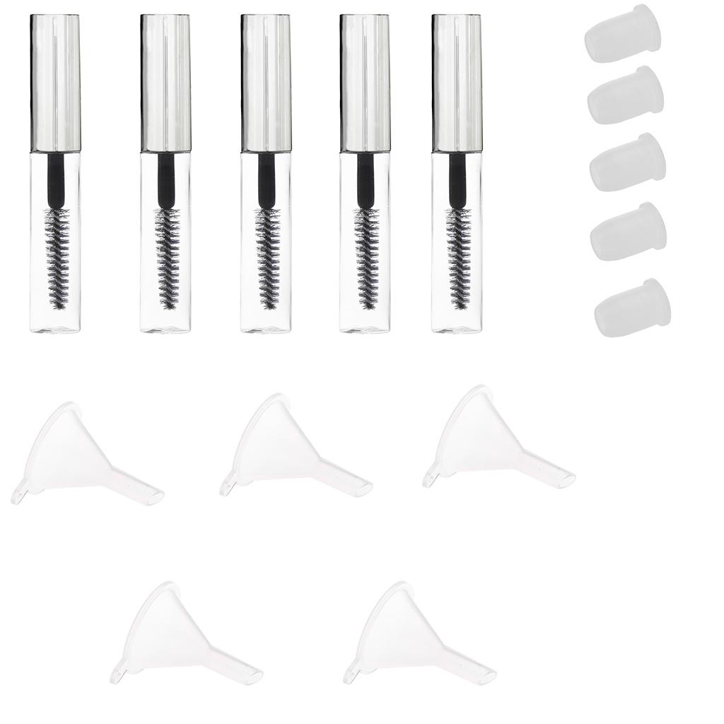 5 Chai Mascara Hộp Đựng Ống Lọ Với Lông Mi Cây Đũa Phép Cơm Nguội Lọ Với Phễu Di Động Thời Trang Kolarmy Comest