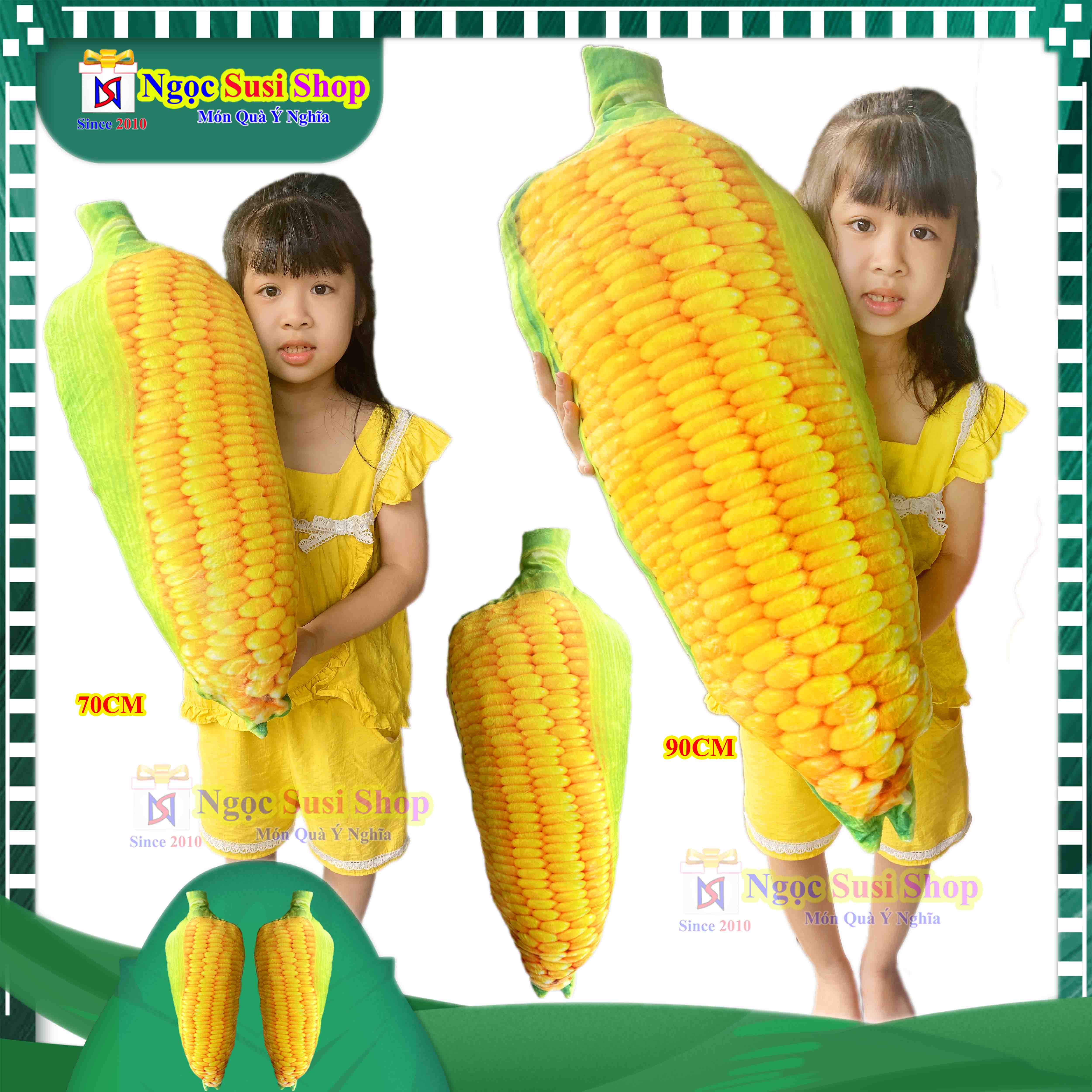 GẤU BÔNG HÌNH TRÁI BẮP 3D SIÊU MỀM MỊN 2 MẶT ÔM NGỦ - THÚ BÔNG CHO BÉ