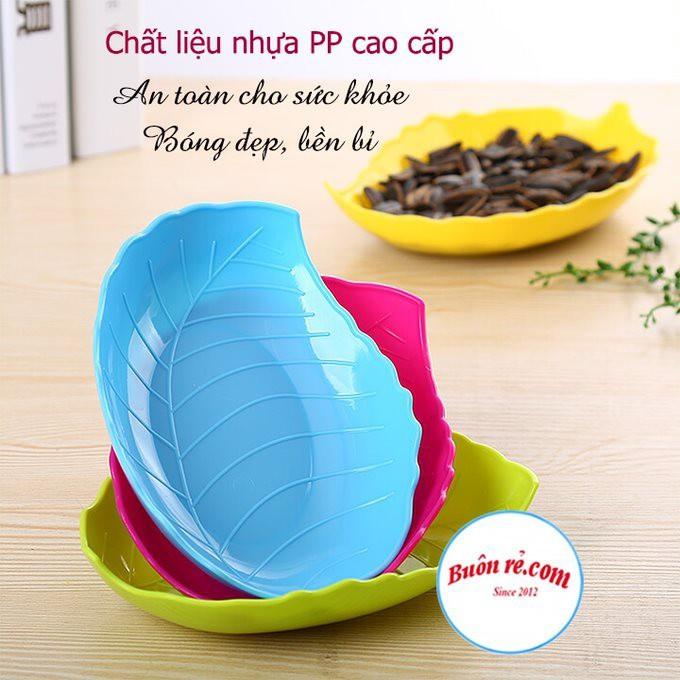 Đĩa nhựa hình lá Việt Nhật 2 size to nhỏ (MS:1241/1242) đựng hoa quả, bánh kẹo, thiết kế mới lạ đẹp mắt -br 01226