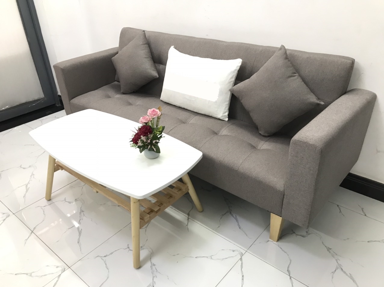 Bộ ghế sofa giường sofa bed tay vịn phòng khách salon linco12