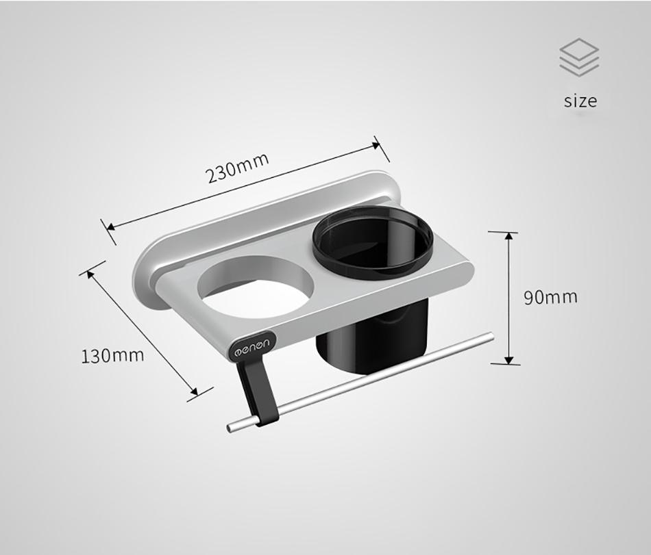 Giá Treo Máy Sấy Tóc Dán Tường OENON tặng kèm cốc để đổ phòng tắm chất liệu nhựa ABS