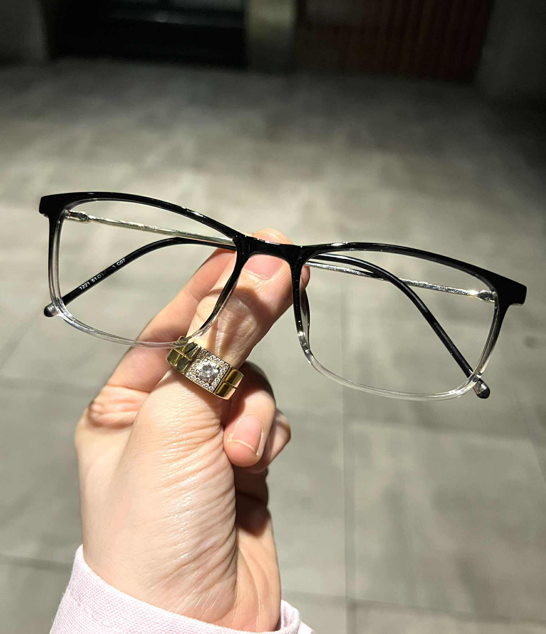 Kính gọng thời trang nam nữ dáng chữ nhật basic chất liêu kim loại nhẹ cao cấp